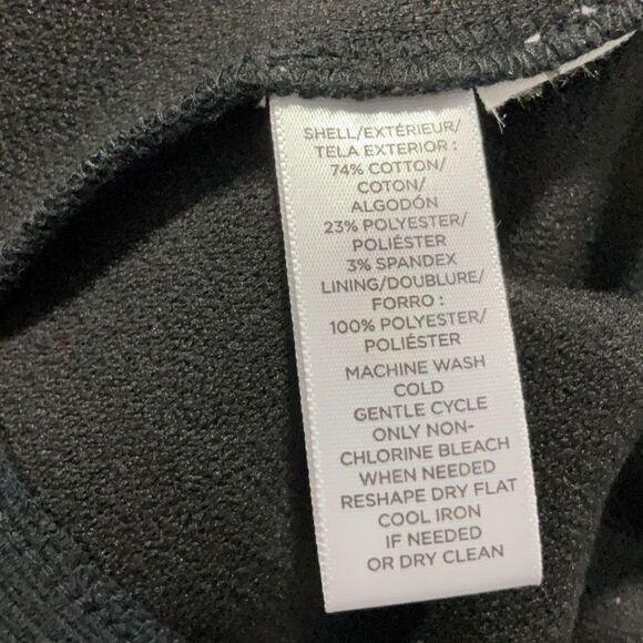 NWT LOFT Ann Taylor Black A Line Dress Long Sleeve Full Zip Ribbed Stretch Sz 8 - Picture 6 of 6